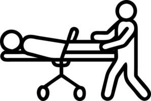 Paramedic using robotic stretcher in emergency situation vector
