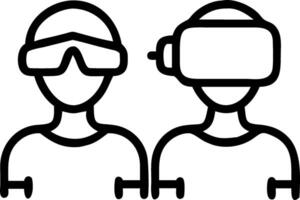 Office employees collaborating in virtual reality vector