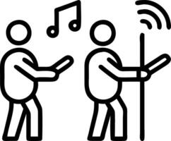 Musicians performing with smart instruments in a city street vector