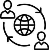 NGO workers coordinating disaster relief via global network vector