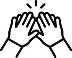 Macro Shot of Hands Coming Together for a High Five vector