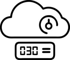 Macro shot of cloud server cooling system with digital temperature display and copy space vector