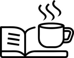 Macro Shot of Coffee Mug and Open Book in a Cafe vector