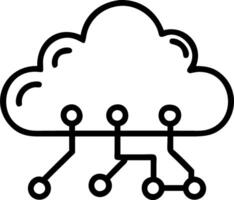 Macro shot of cloud icons connected through digital nodes with copy space vector