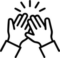 Macro of Team High Five in Modern Office Setting vector