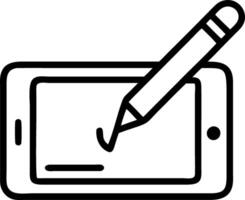 Macro of Pen Writing on Digital Tablet vector