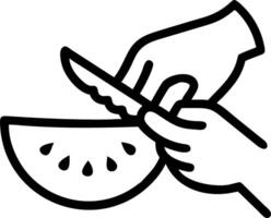 Macro of Hands Slicing Fresh Fruit vector