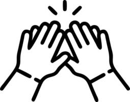 Macro of Hands Coming Together in a High Five in Modern Workspace vector