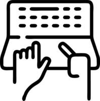 Macro of Laptop Keyboard During Meeting vector