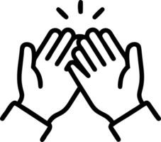 Macro of Hands Coming Together in a High Five in Modern Workspace Set 2 vector