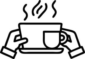 Macro of Hands Stirring Coffee with Laptop Open in a Cafe vector