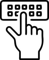 Macro of Hand Typing on Virtual Keyboard vector