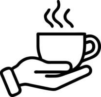 Macro of Hand Holding a Cup of Morning Coffee vector