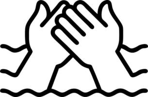 Macro of Family Holding Hands with Ocean Waves in Background vector