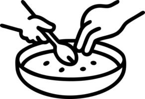 Macro of Family Spreading Sauce on Pizza vector