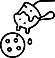 Macro of Family Hands Dipping Cookies in Chocolate vector