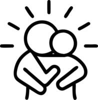 Macro of Family Hug with Sunlight Filtering Through vector