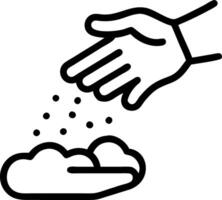 Macro of Child Hands Sprinkling Flour vector