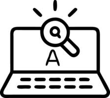 Macro image of a laptop keyboard with AI assistant icon vector