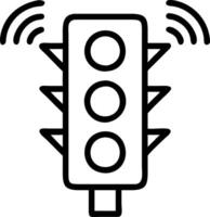 Macro image of a smart traffic light with embedded sensors vector
