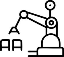 Macro close up of AI integrated production machinery with copy space vector