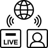 Journalists reporting live via global data network vector