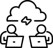 IT team collaborating on cloud based project in modern office with copy space vector