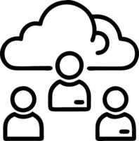 IT consultants presenting cloud benefits to clients with copy space vector