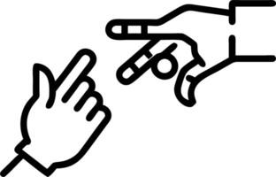 Human and robot touching fingertips over glowing interface vector