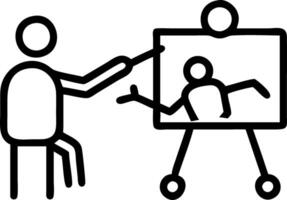 Human and robot drawing on a digital canvas together vector