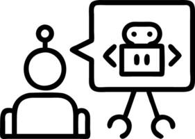Human and robot coding together on digital screen vector