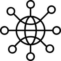 Glowing network nodes connected over a transparent globe vector