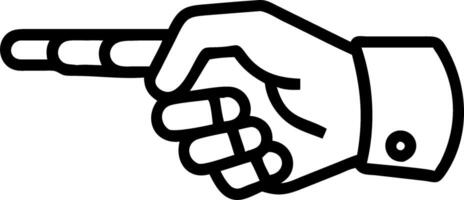 Glossy robot hand pointing on plain black background vector