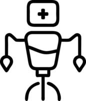 Glossy medical robot icon on plain white background vector