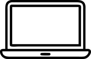 Glossy laptop with blank screen on plain desk vector
