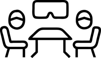 Glossy image of virtual reality meeting room with copy space vector