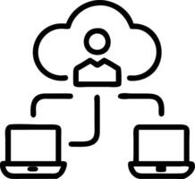 Glossy image of team using cloud based project management tools with copy space vector