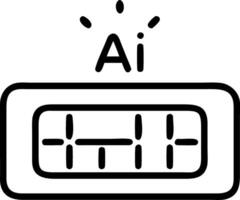 Glossy keyboard with AI key highlighted on plain desk vector