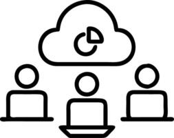 Glossy image of team using cloud based project management tools with copy space Set 2 vector