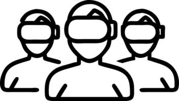 Glossy image of team building activity using VR with copy space vector