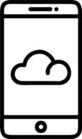 Glossy image of smartphone displaying cloud management app with copy space vector