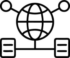 Glossy image of servers connected globally with copy space vector