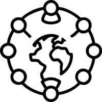Glossy image of interconnected people icons forming a globe vector