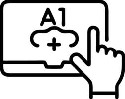 Glossy image of healthcare professional using AI diagnostics tool with copy space vector