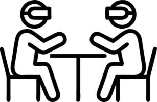 Glossy image of executives discussing VR strategy with copy space vector