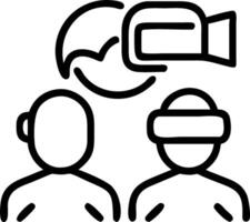 Glossy image of employees in VR training session with copy space vector