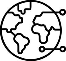 Glossy image of Earth with network grid overlay and copy space vector