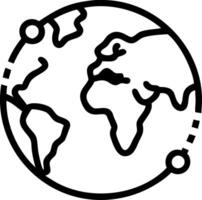 Glossy image of Earth connected by glowing data lines with copy space vector
