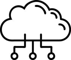 Glossy image of cloud network infrastructure with data flow visualization and copy space vector