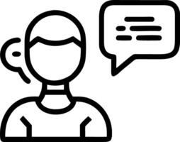 Glossy image of customer service agent with AI hologram and copy space vector